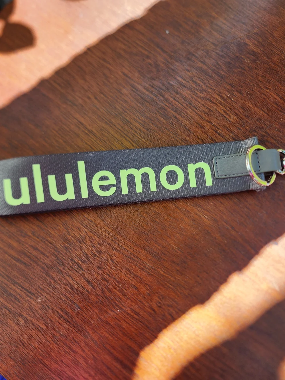 Lululemon Never Lost Keychain Strap Gray Neon Lime Green Bag Charm